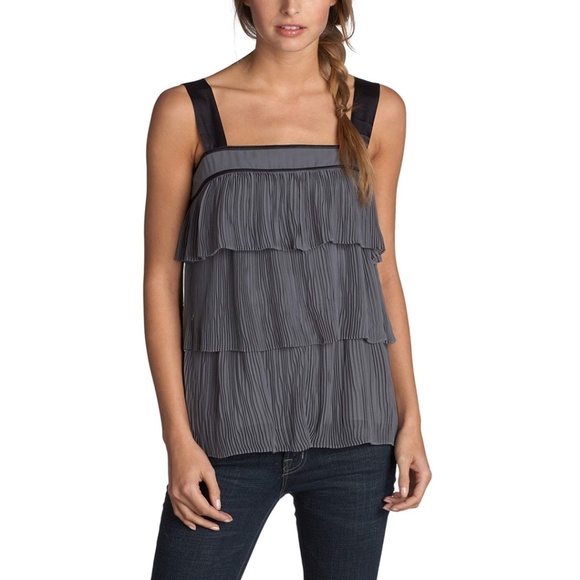 FCUK French Connection Angela Pleated Flapper Top - Picture 1 of 7